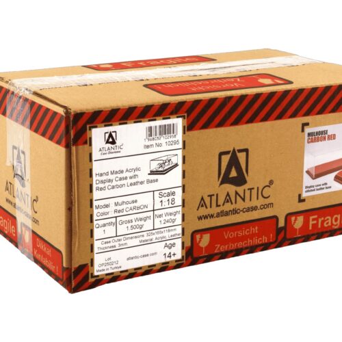 1:18 Atlantic Vitrine Show Case Display Case MULHOUSE with Carbon red leather Base
