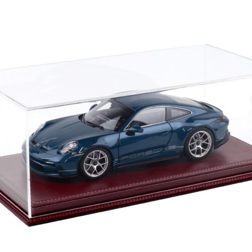 1:18 Atlantic Vitrine Show Case Display Case MULHOUSE with Burgundy leather Base