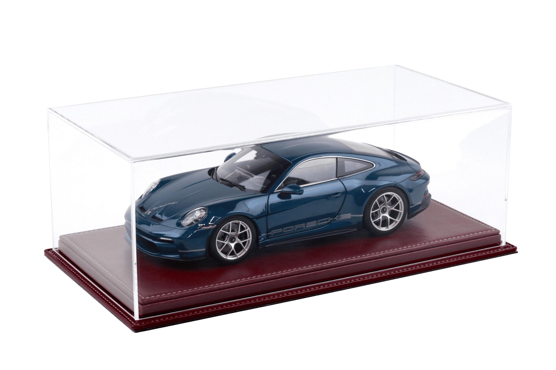 1:18 Atlantic Vitrine Show Case Display Case MULHOUSE with Burgundy leather Base