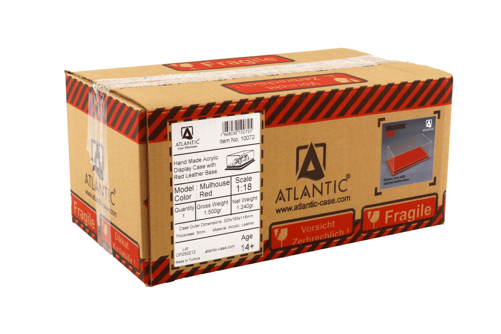 1:18 Atlantic Vitrine Show Case Display Case MULHOUSE with red leather Base