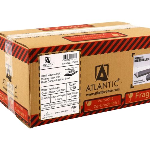 1:18 Atlantic Vitrine Show Case Display Case MULHOUSE with Carbon black leather Base