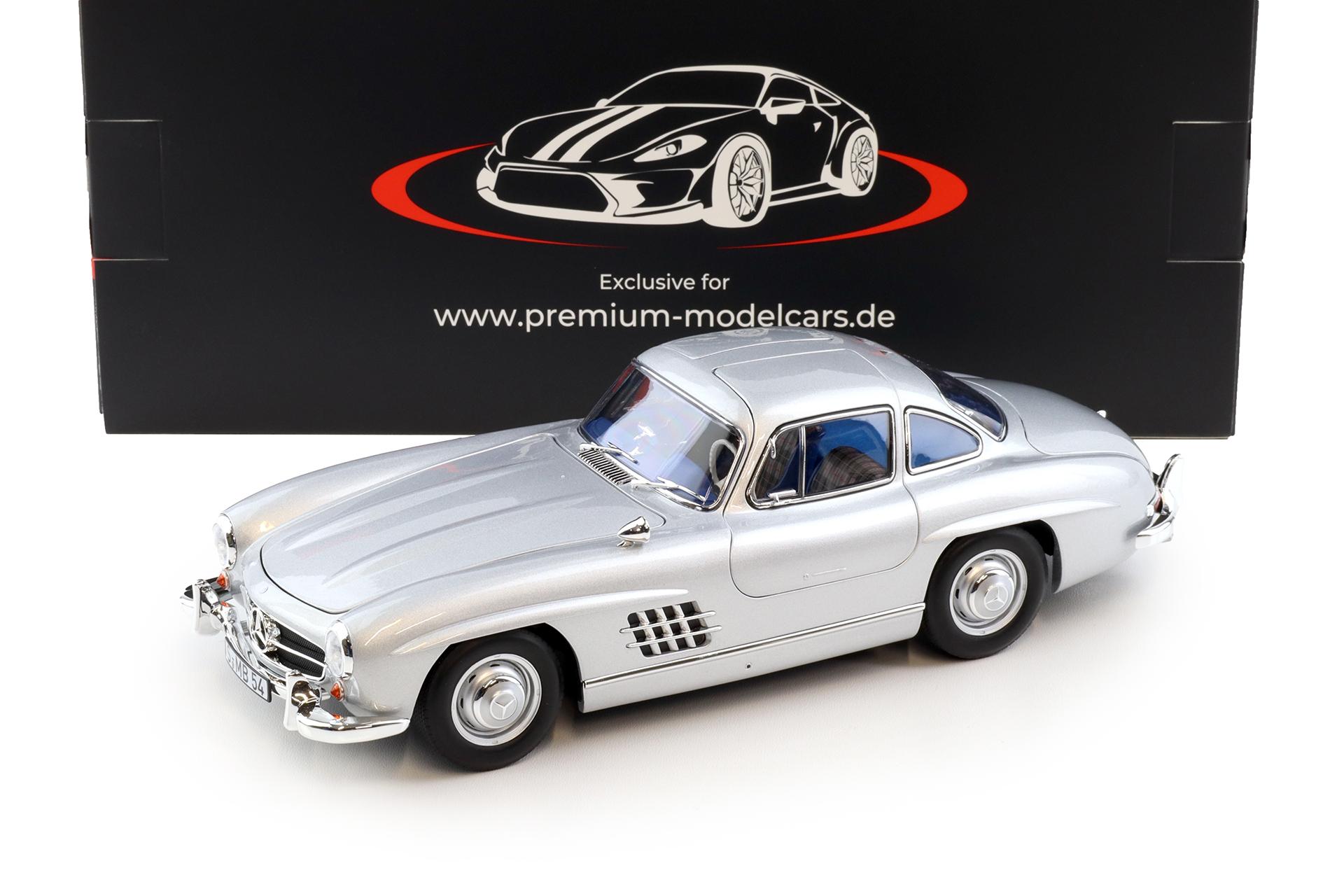 1:18 Norev Mercedes 300 SL Flügeltürer Gullwing 1954 silver/ blue interior - Limited 660 pcs.
