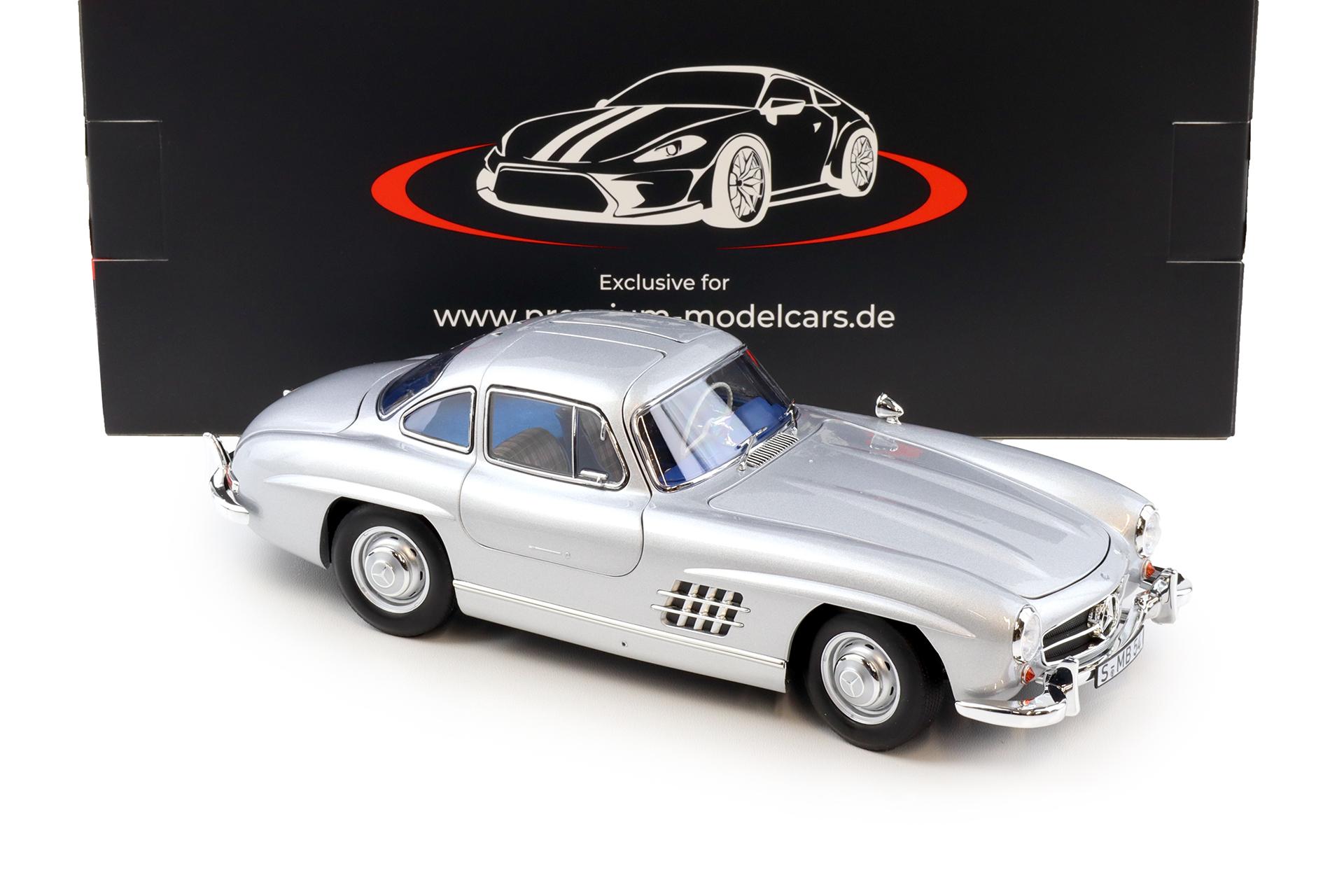 1:18 Norev Mercedes 300 SL Flügeltürer Gullwing 1954 silver/ blue interior - Limited 660 pcs.