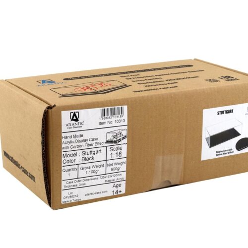 1:18 Atlantic Vitrine Show Case Display Case STUTTGART with Carbon effect Base