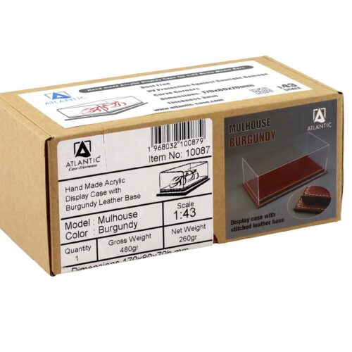 1:43 Atlantic Vitrine Show Case Display Case MULHOUSE with burgundy leather Base