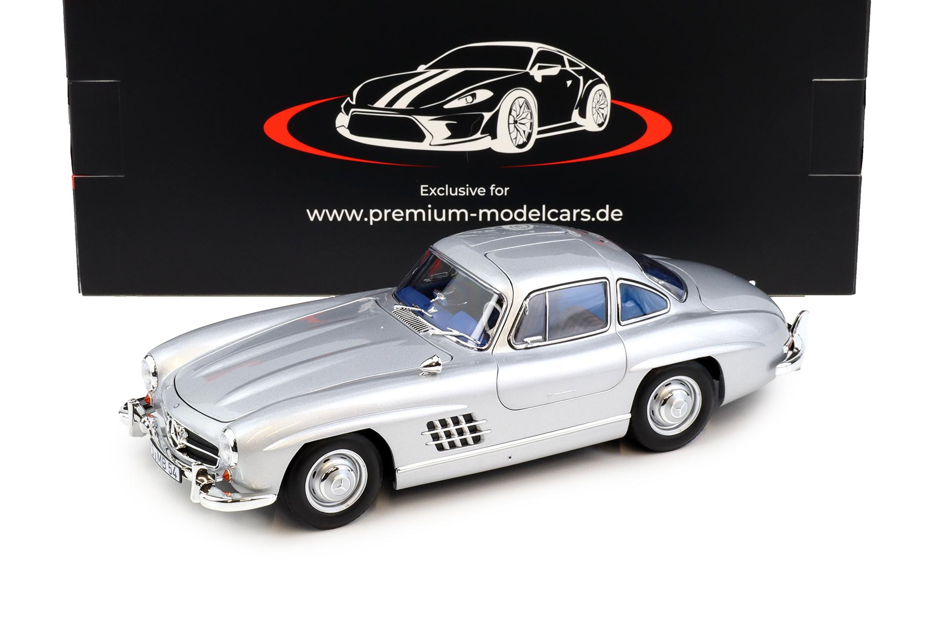 1:18 Norev Mercedes 300 SL Flügeltürer Gullwing 1954 silver/ blue interior - Limited 660 pcs.