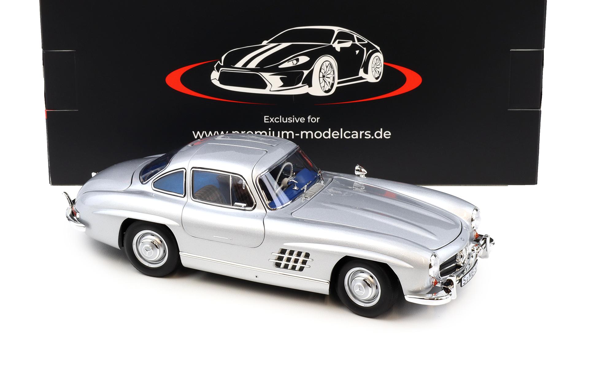 1:18 Norev Mercedes 300 SL Flügeltürer Gullwing 1954 silver/ blue interior - Limited 660 pcs.