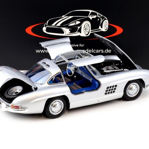 1:18 Norev Mercedes 300 SL Flügeltürer Gullwing 1954 silver/ blue interior - Limited 660 pcs.