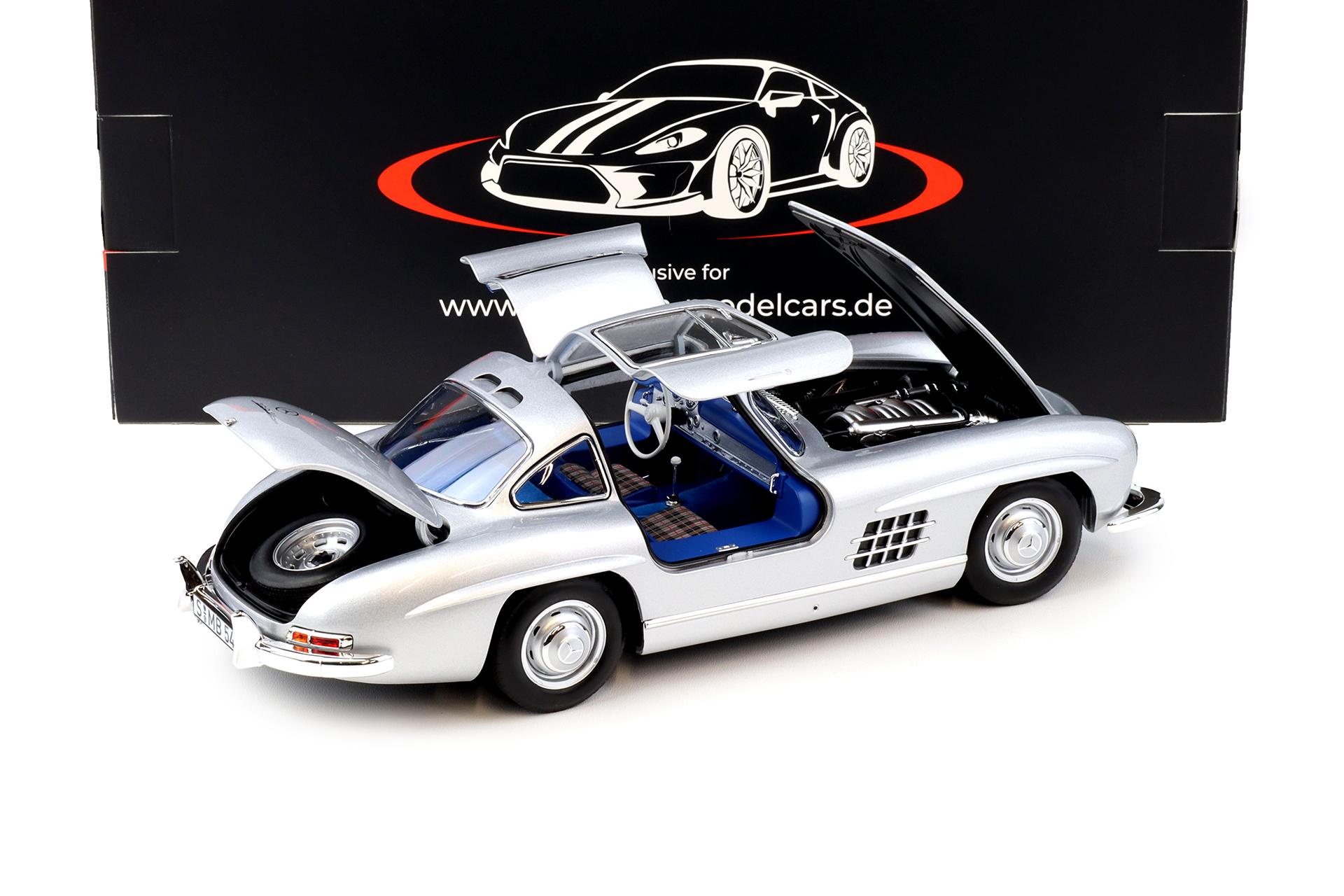 1:18 Norev Mercedes 300 SL Flügeltürer Gullwing 1954 silver/ blue interior - Limited 660 pcs.