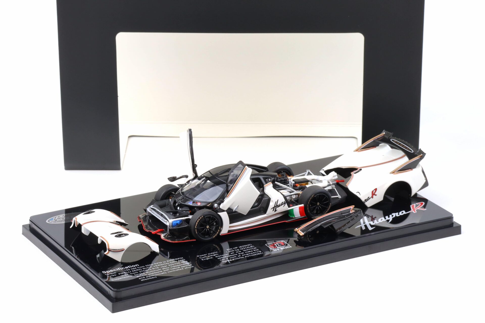 1:43 LCD Models Pagani Huayra R 2021 pearl white LCD43017-PW