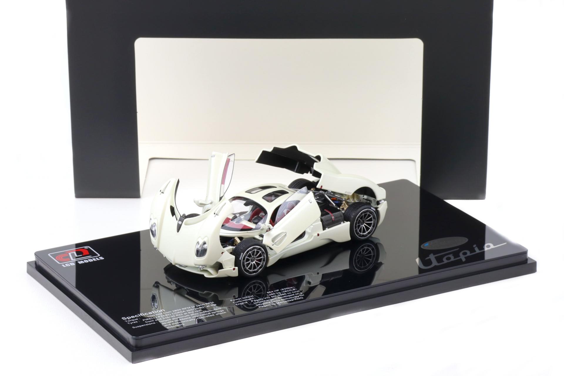 1:43 LCD Models Pagani Utopia Coupe white/ light gold LCD43012-WH