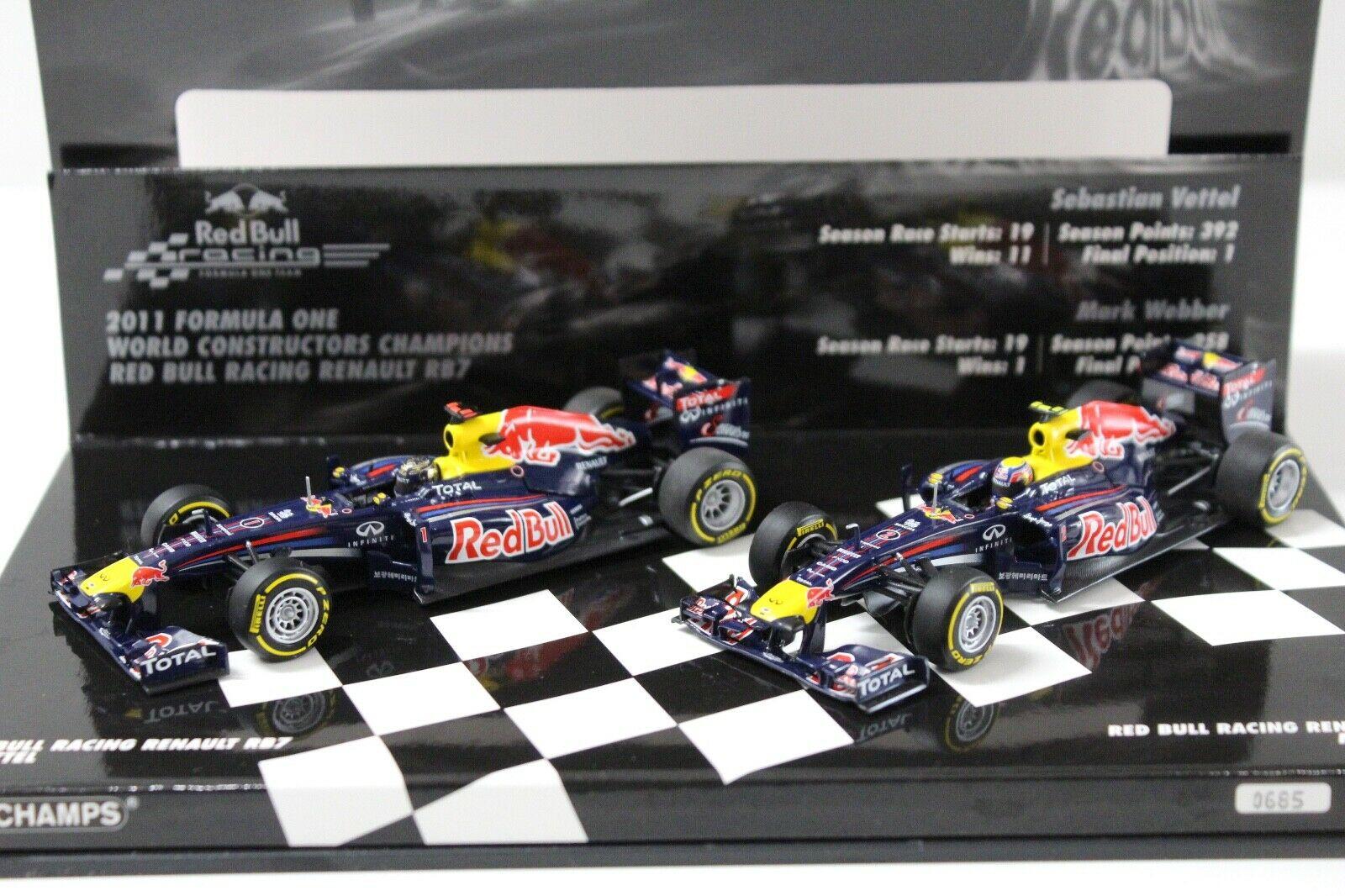 1:43 Minichamps F1 SET Red Bull Racing Renault RB7 Webber /Vettel
