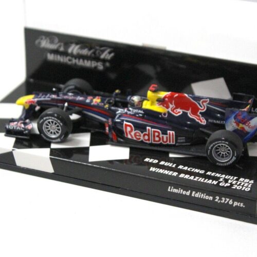 1:43 Minichamps Red Bull Racing Renault RB6 Brazilian GP Vettel 2010