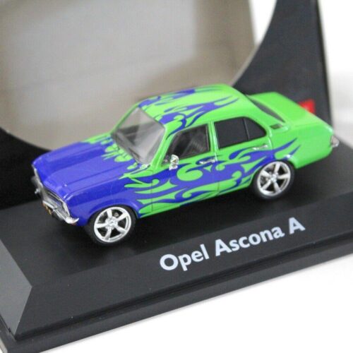 1:43 Schuco Opel Ascona A Tuning Car Flames blue/green