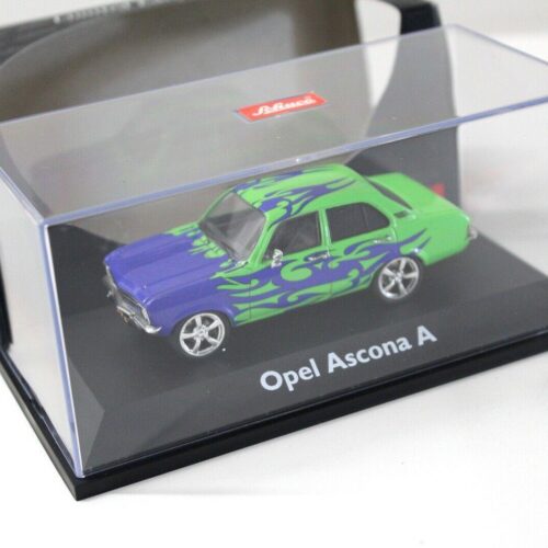 1:43 Schuco Opel Ascona A Tuning Car Flames blue/green