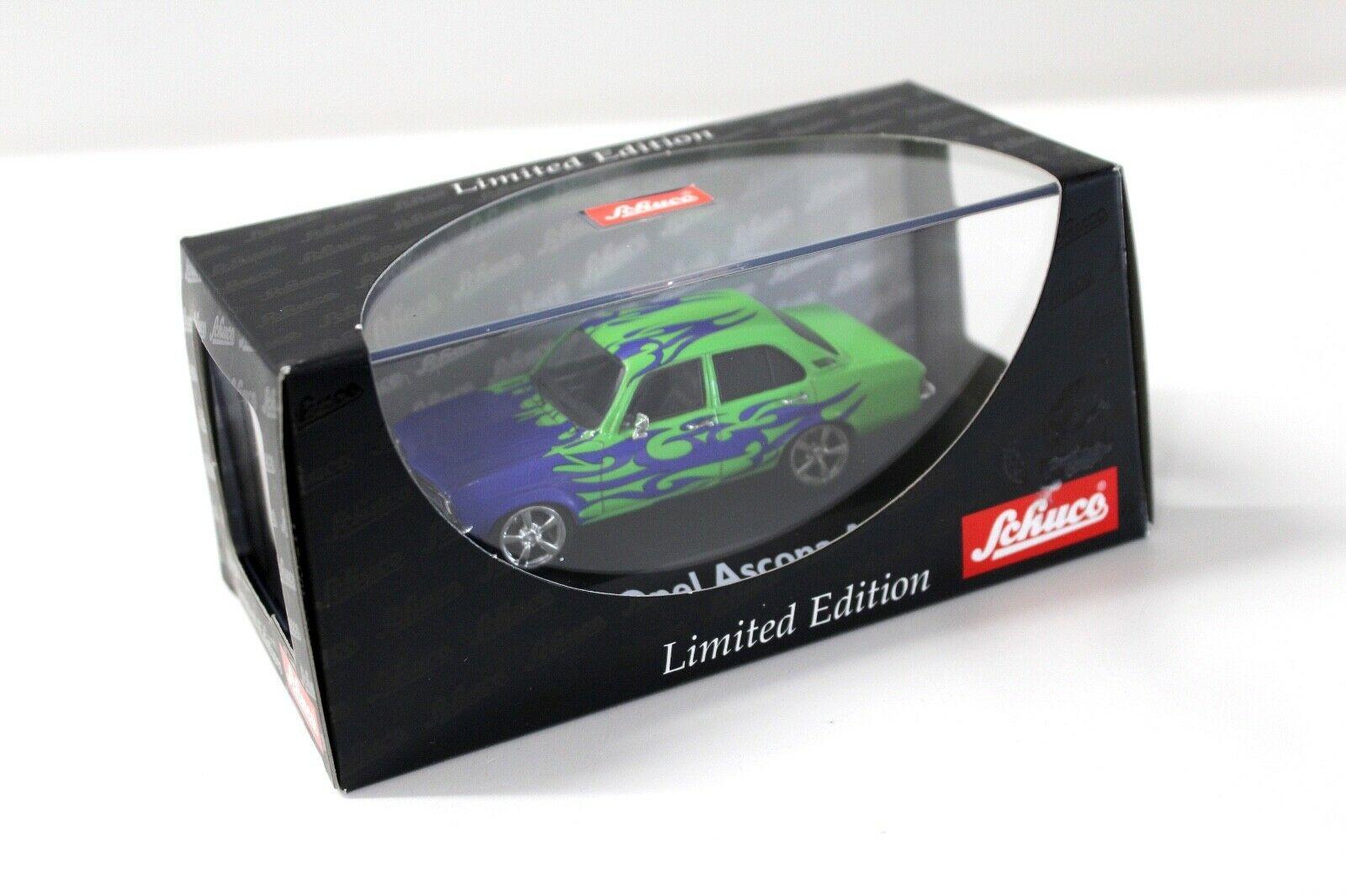 1:43 Schuco Opel Ascona A Tuning Car Flames blue/green