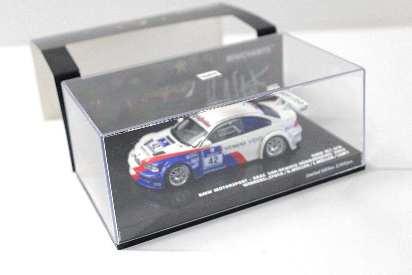 1:43 Minichamps BMW M3 GTR 24h Nürburgring Winner #42 Stuck/ Müller/ Lamy