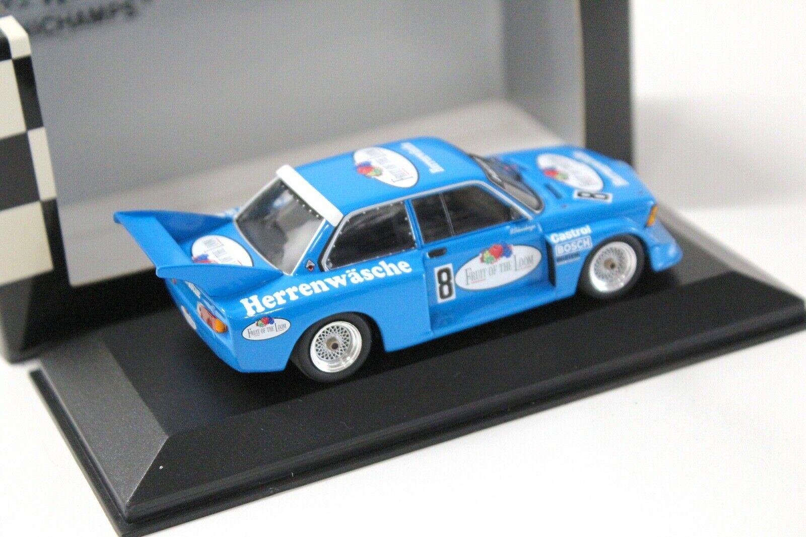 1:43 Minichamps BMW 320i Grp.5 DRM 1977 Fruit of Loom #8 blue