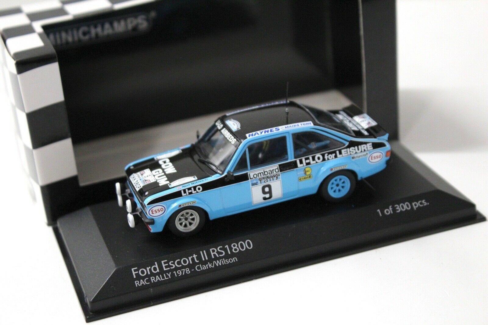 1:43 Minichamps Ford Escort II RS1800 Lombard RAC Rally #9 Clark/Wilson