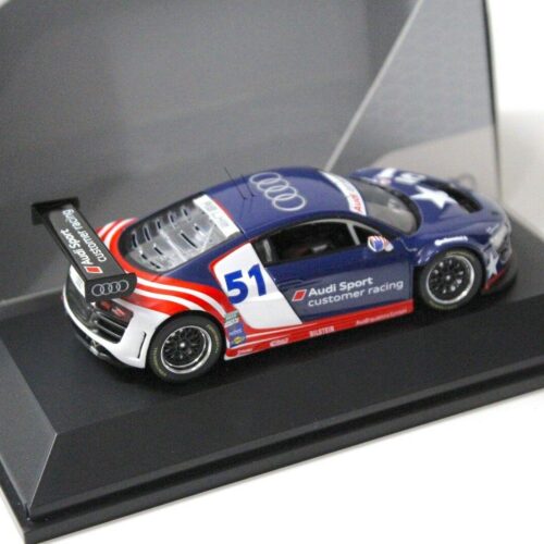 1:43 Spark Audi R8 LMS Grand-AM #51 blue DEALER VERSION