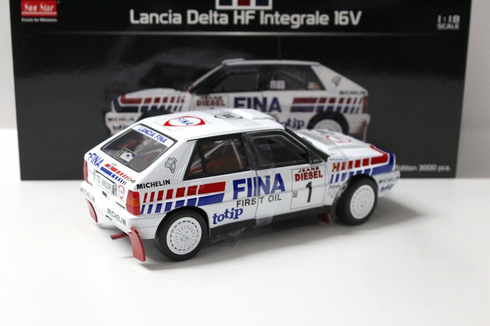 1:18 SunStar Lancia Delta HF Integrale 16V Rallye Sanremo #1 white