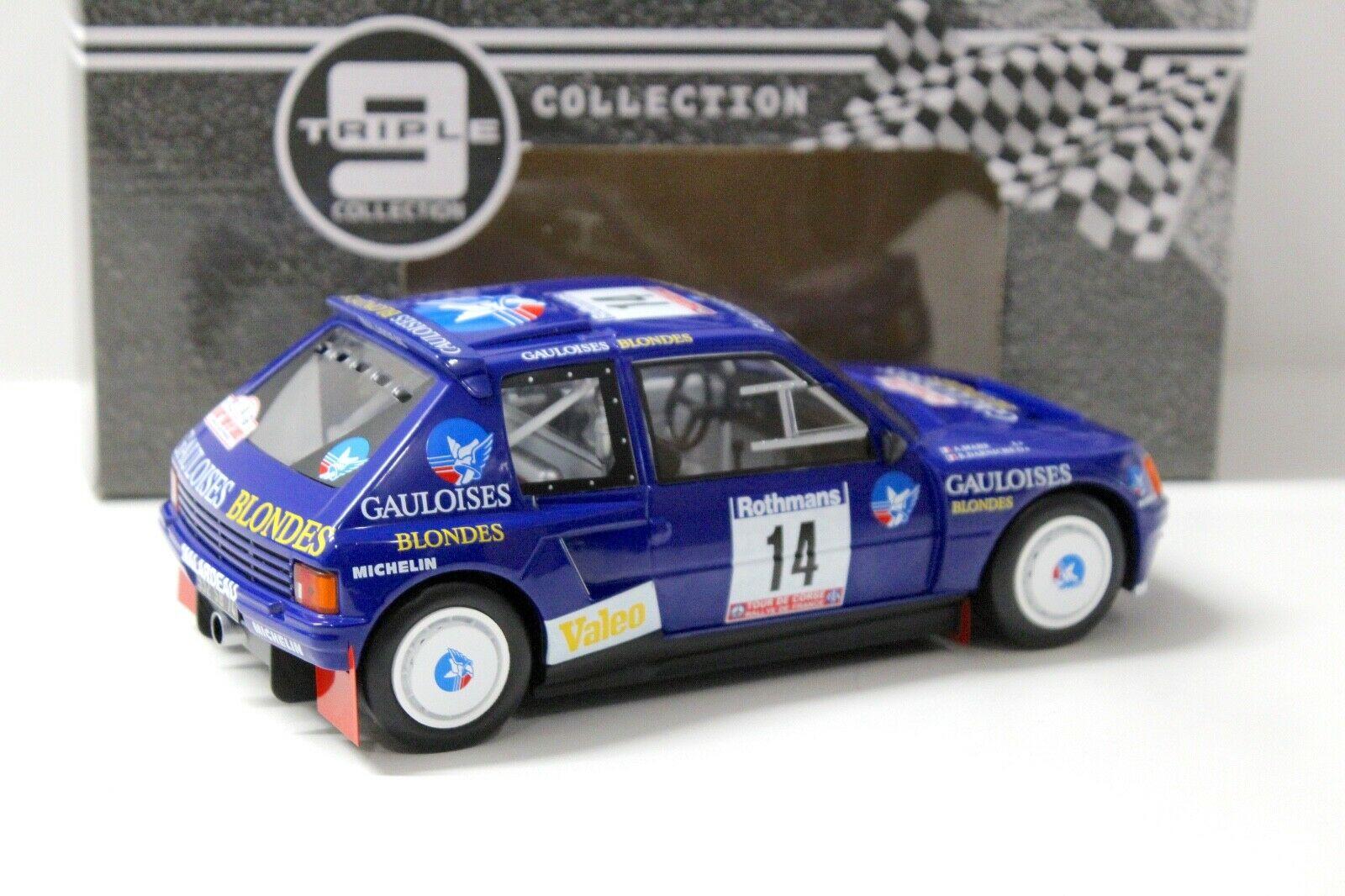 1:18 Triple9 Peugeot 205 T16 Rally Tour de Corse #14 blue