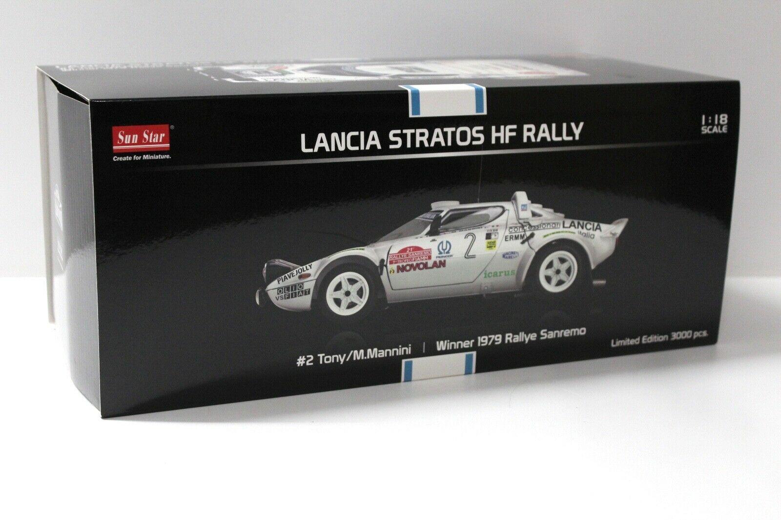 1:18 SunStar Lancia Stratos HF Rally Sanremo 1979 #2 white