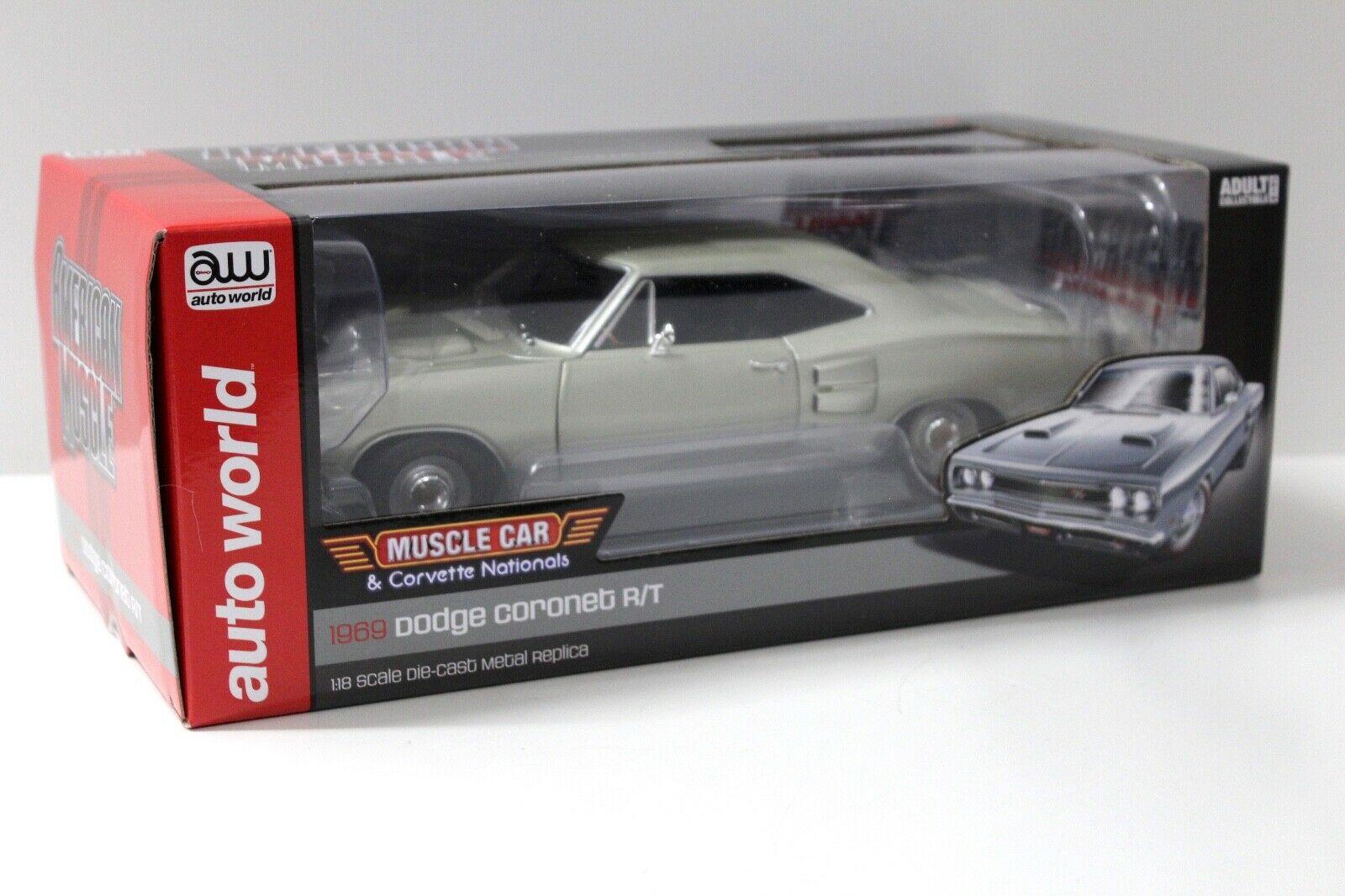 1:18 Auto World Dodge Coronet R/T Coupe 1969 light green
