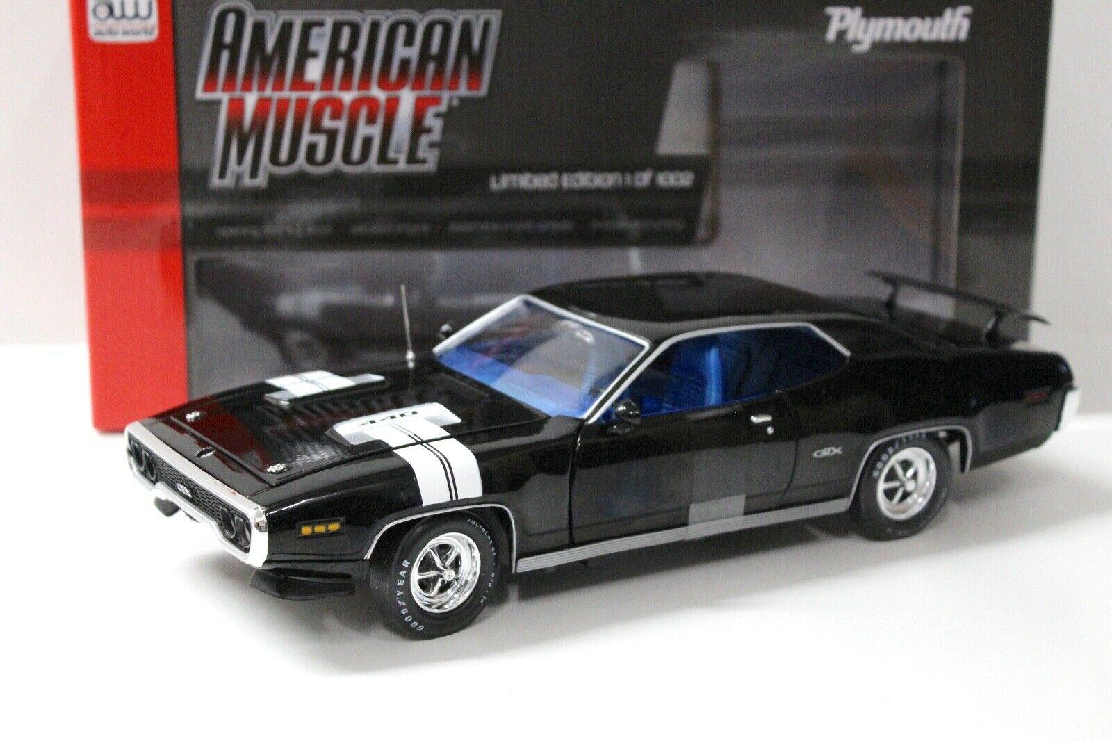 1:18 Auto World Plymouth GTX Coupe 1971 black