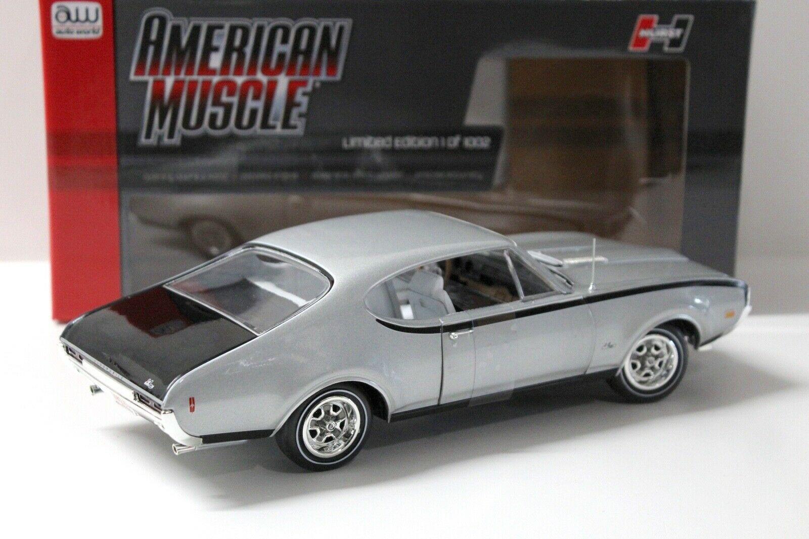 1:18 Auto World Oldsmobile Cutless Hurst/olds Coupe silver 1968