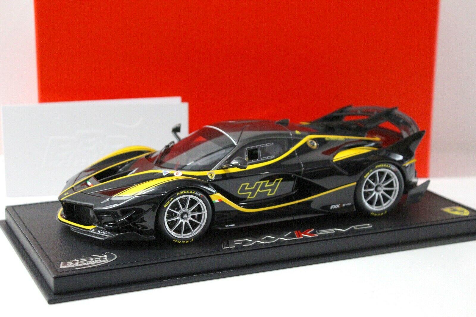 1:18 BBR Ferrari FXXK Evo Nero Stellato Car No. #44 black/ yellow