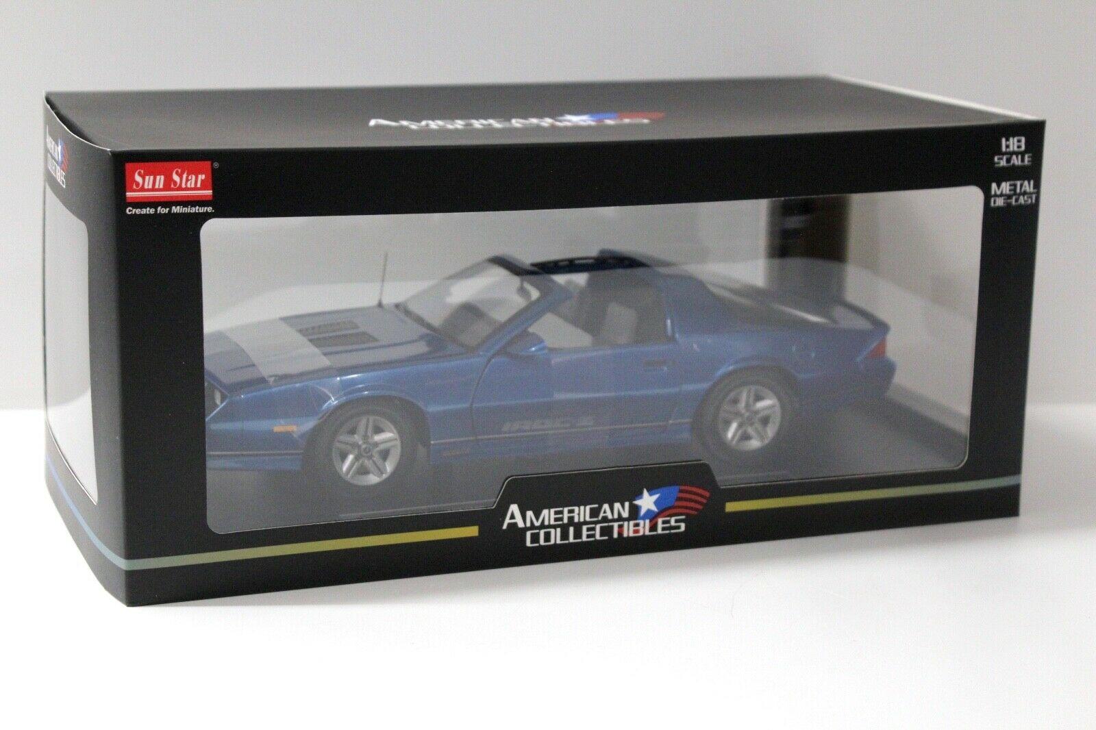 1:18 SunStar 1985 Chevrolet Camaro IROC-Z blue