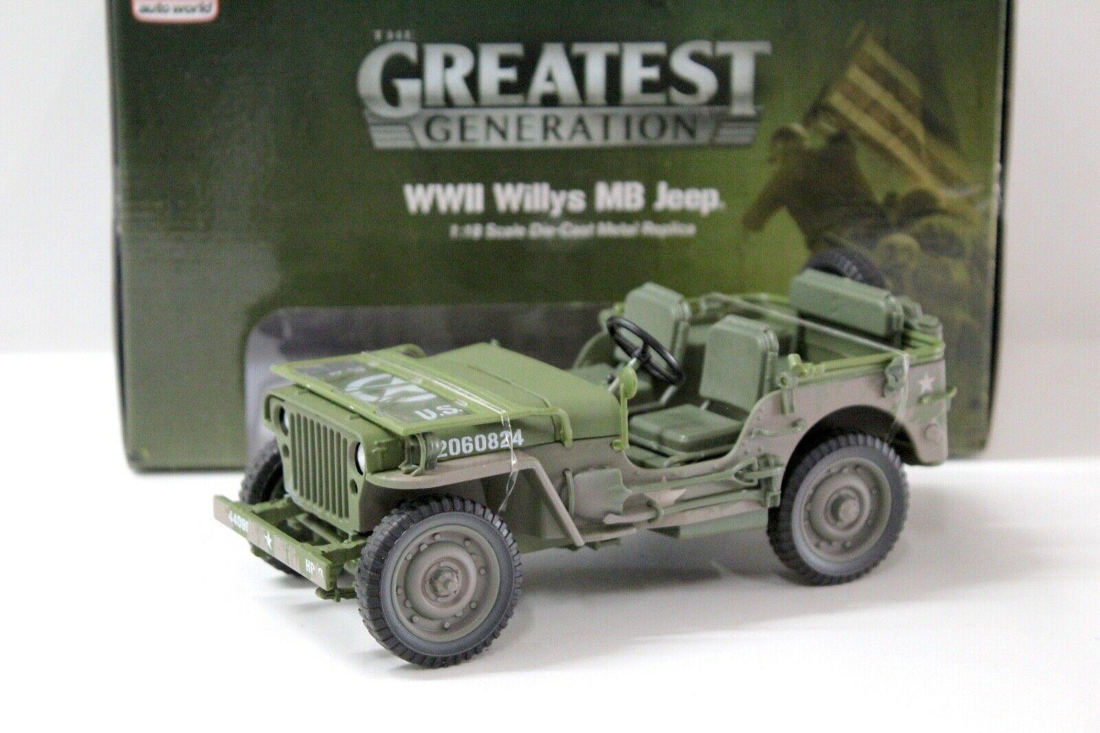 1:18 Auto World Willys Jeep US Army 1941 muddy green