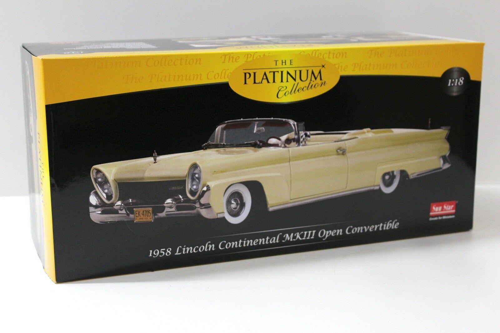 1:18 SunStar Lincoln Continental MKIII Convertible 1958 yellow