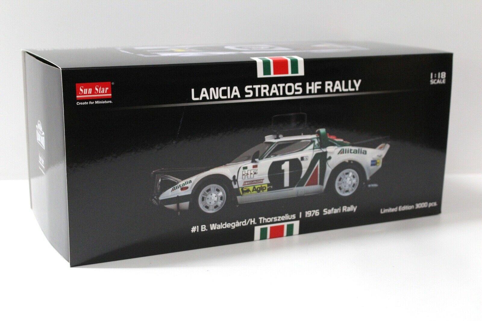 1:18 SunStar 1976 Lancia Stratos HF Safari Rally #1