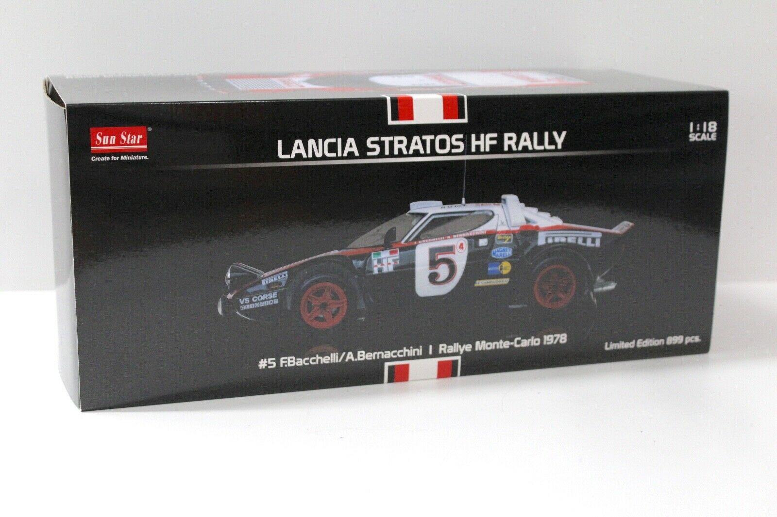 1:18 SunStar 1978 Lancia Stratos HF Rally Monte Carlo Bacchelli #5