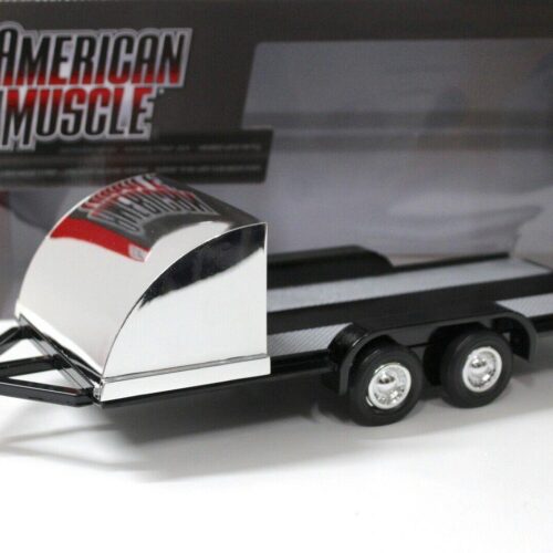 1:18 Auto World Trailer Open Car Hauler Anhänger black