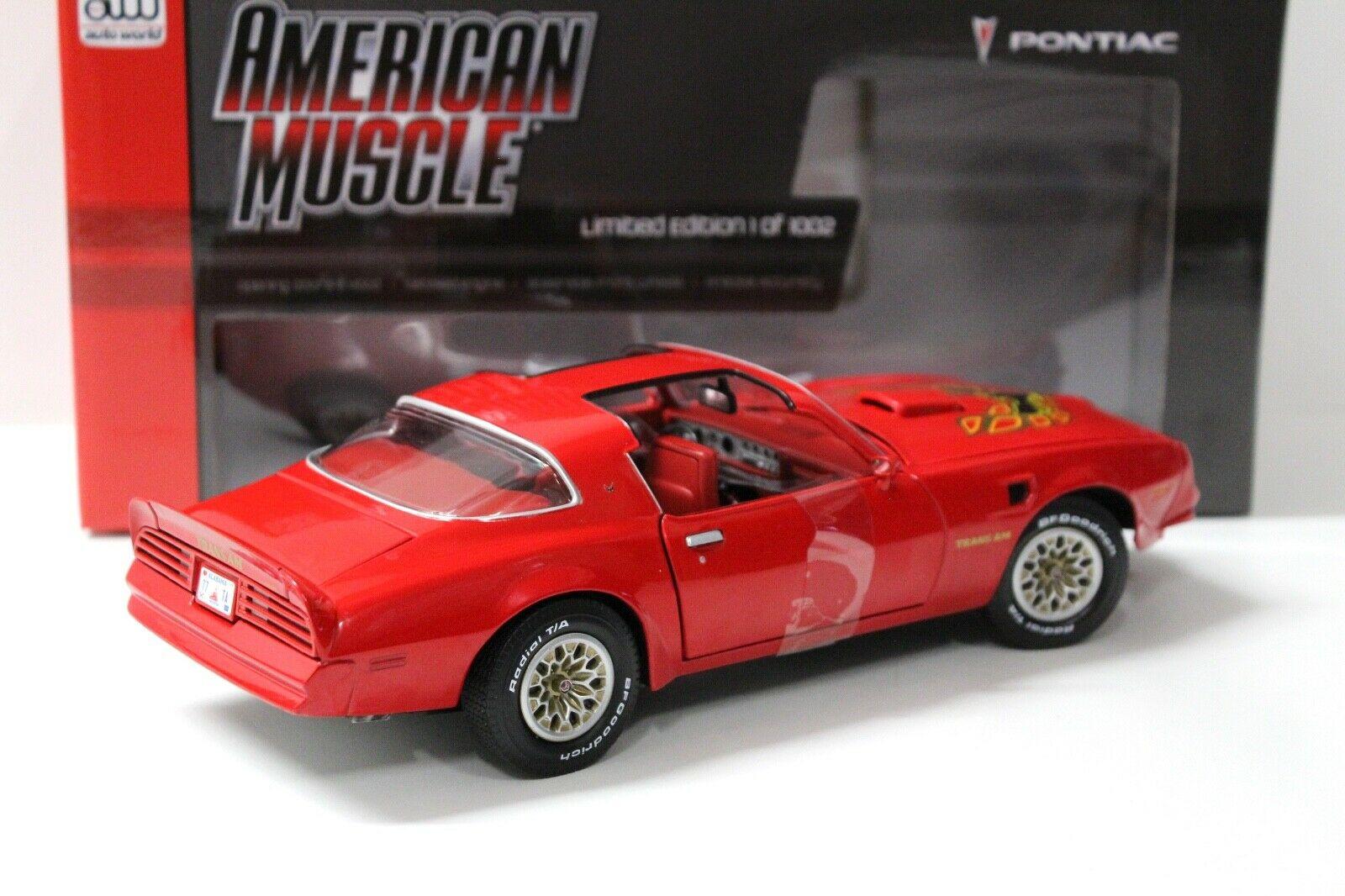 1:18 Auto World Pontiac Firebird Trans Am 1977 red
