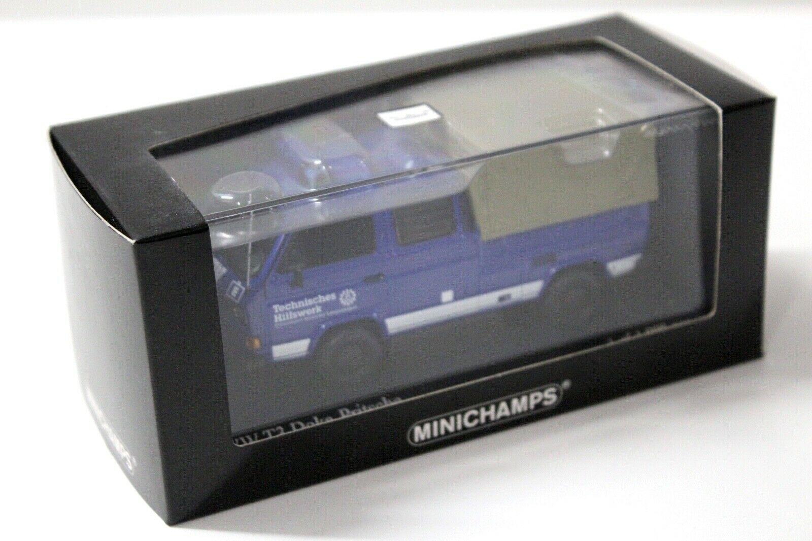 1:43 Minichamps VW T3 Doka-Pritsche THW Hannover blue