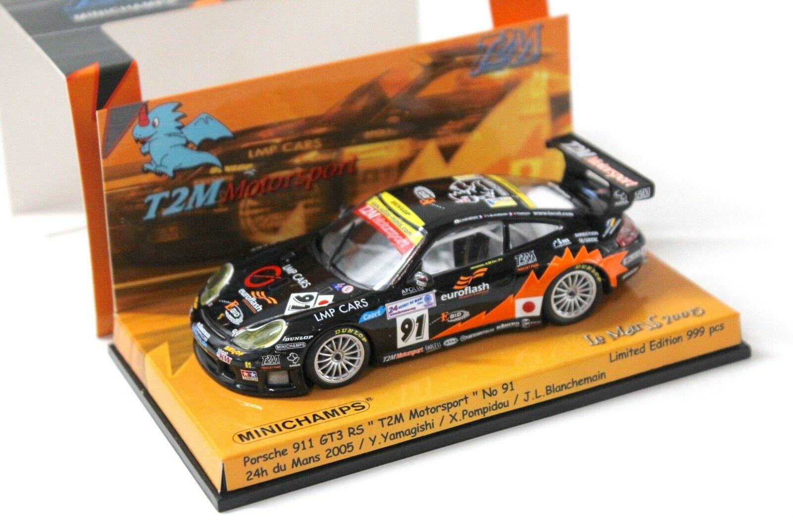 1:43 Minichamps Porsche 911 GT3 RS T2M #91 24h 2005 black