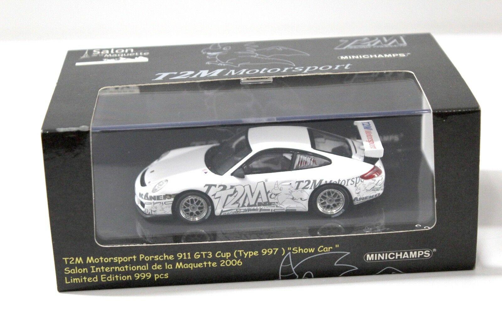 1:43 Minichamps Porsche 911 GT3 CUP T2M Show Car 2006 white