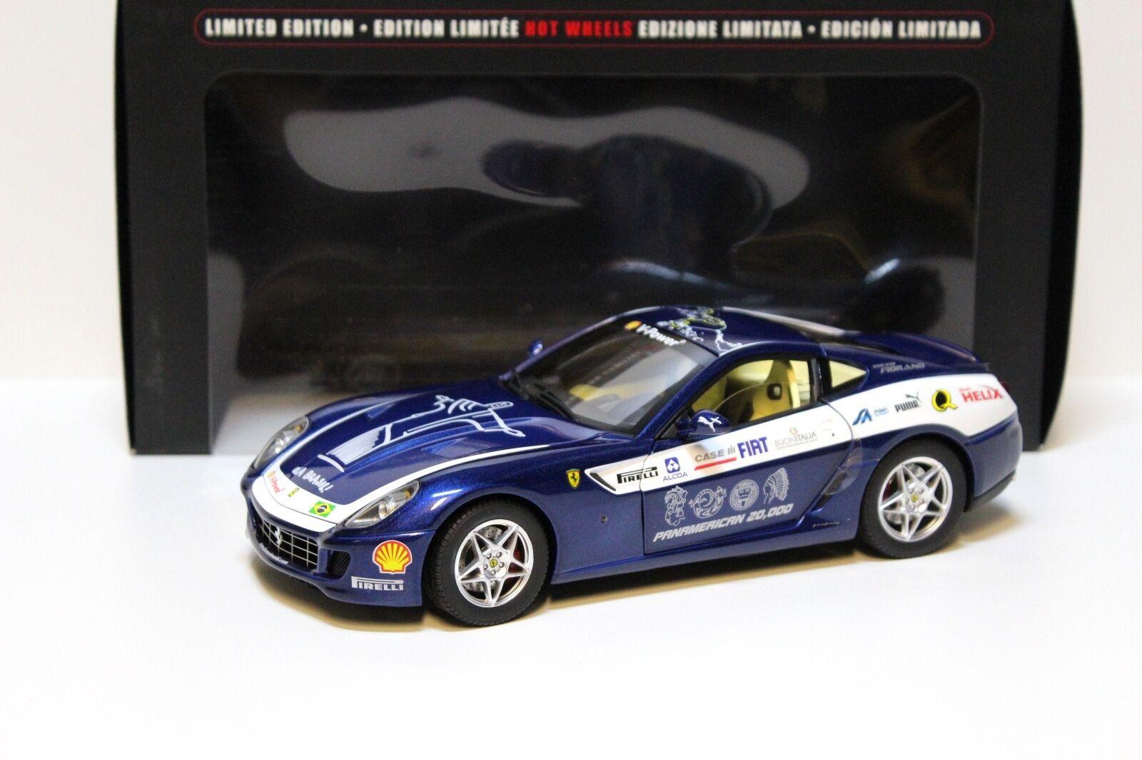 1:18 Hot Wheels Elite Ferrari 599 GTB FIORANO Panamericana blue/white