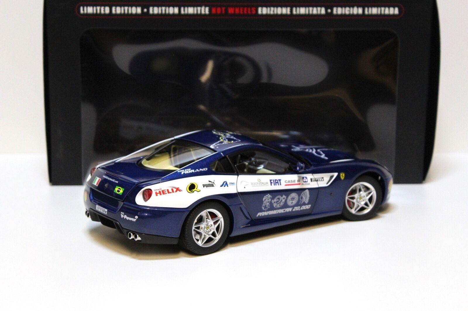 1:18 Hot Wheels Elite Ferrari 599 GTB FIORANO Panamericana blue/white