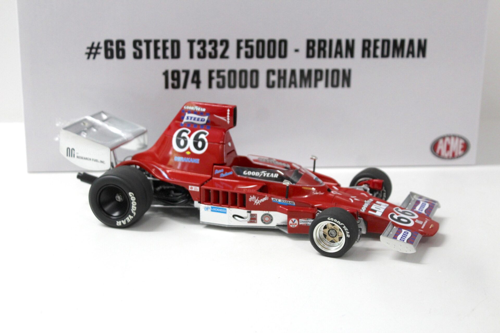 1:18 ACME 1974 Steed T332 F5000 Brian Redman F5000 Champion #66
