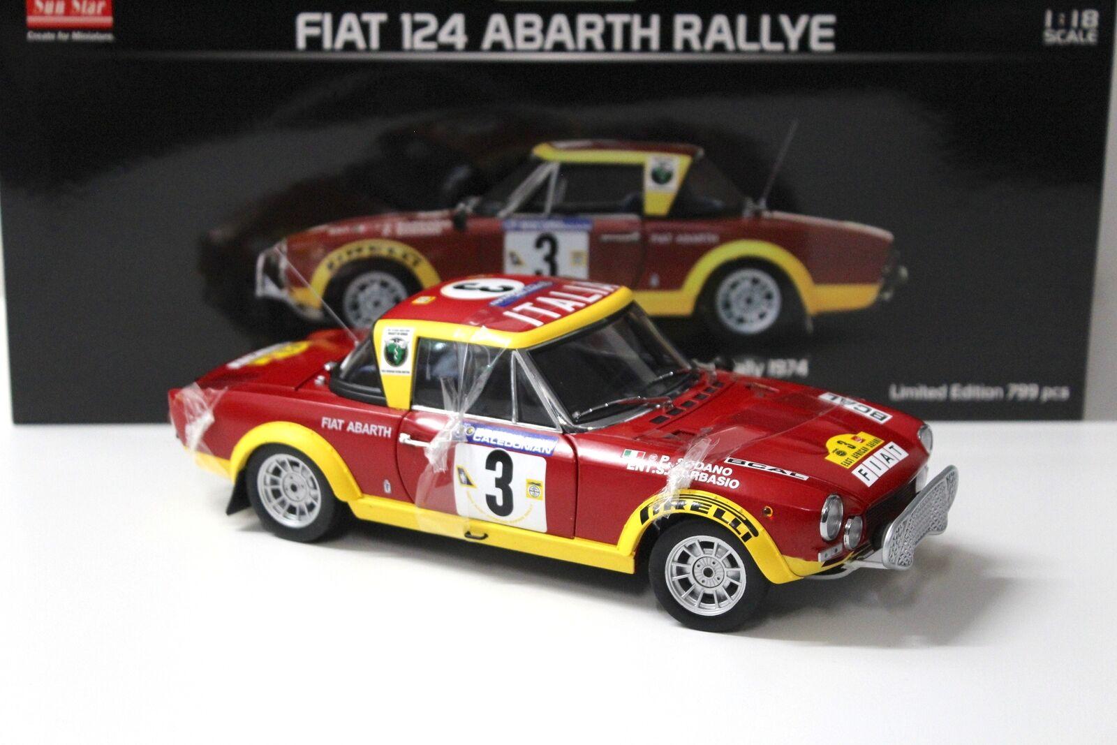 1:18 SunStar Fiat 124 Abarth Rallye African Safari #3 S.Barbasio