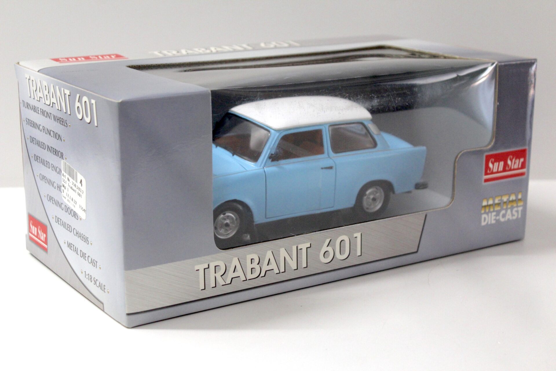 1:18 Sun Star Trabant 601 Deluxe blue/ white roof