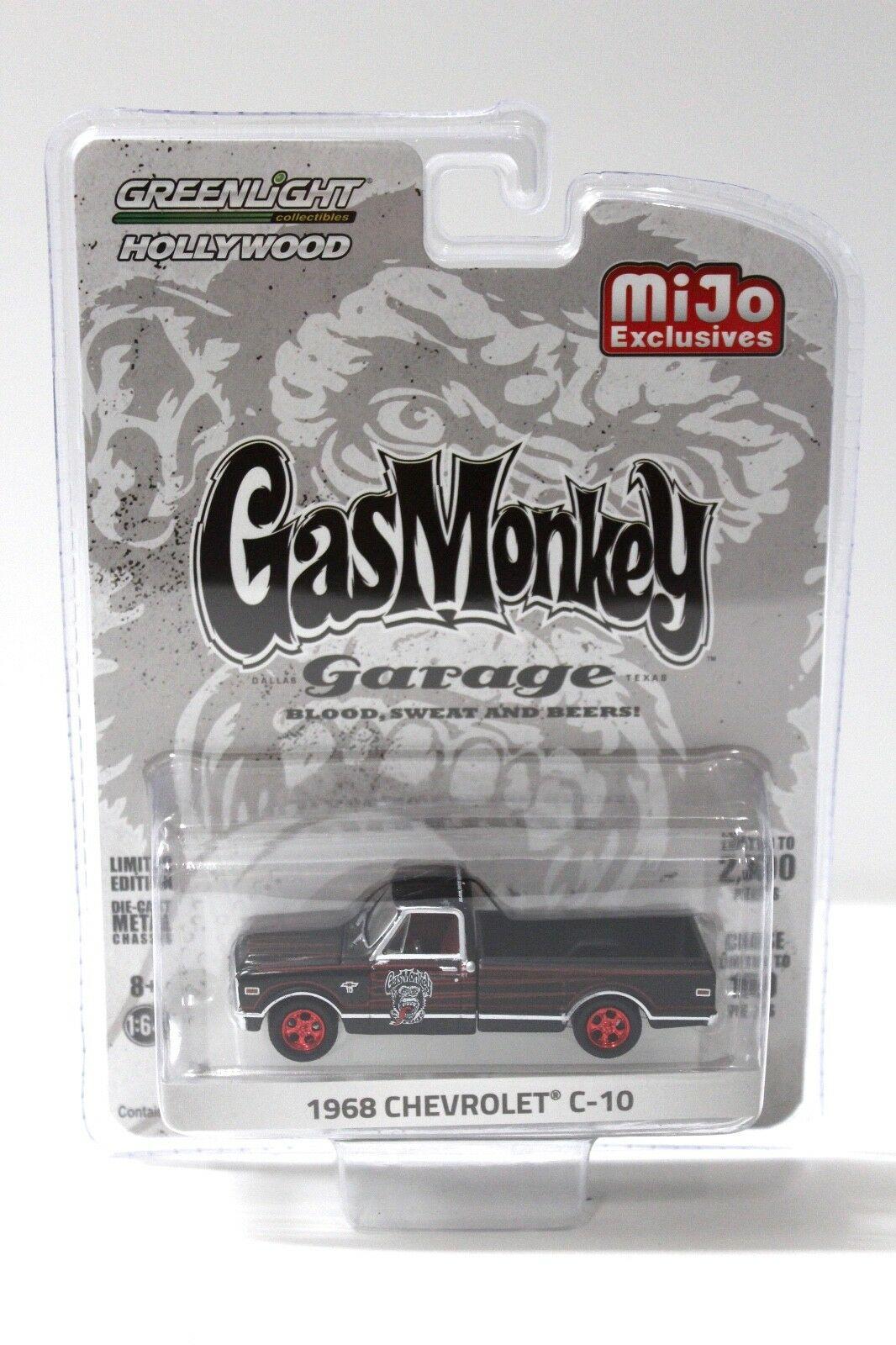 1:64 Greenlight Chevrolet C-10 Pick-Up 1968 black GAS MONKEY