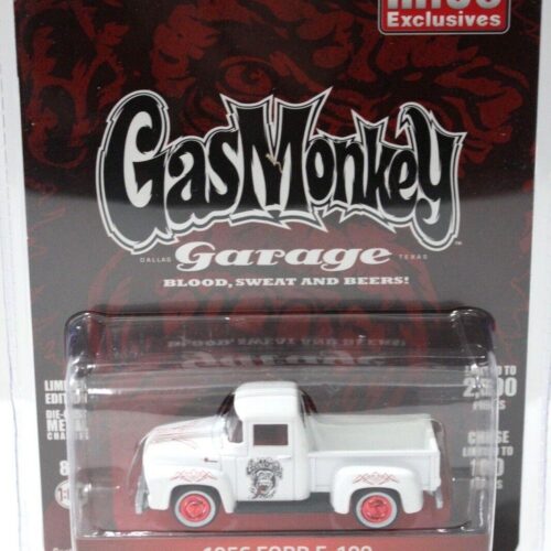 1:64 Greenlight Ford F-100 Pick-Up white 1956 GAS MONKEY - Image 1