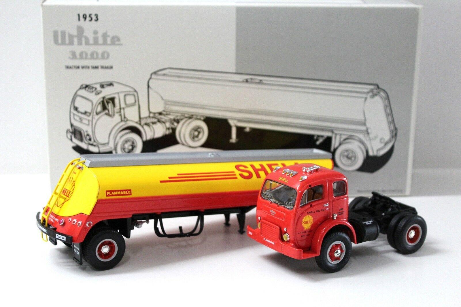1:34 First Gear White 3000 Truck + Tank Trailer *SHELL*