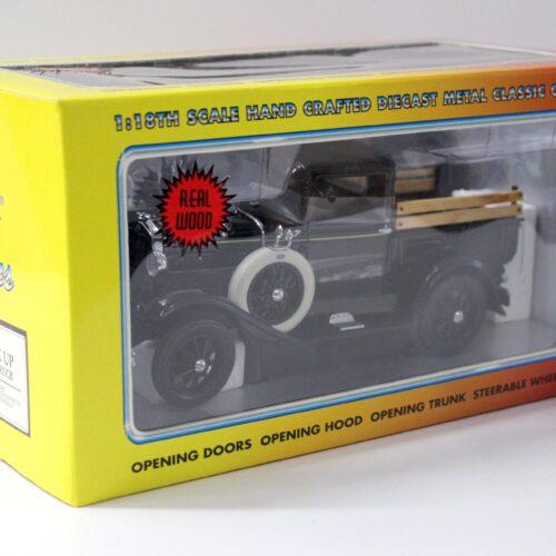 1:18 Motor City Classics 1931 Ford Model A Pick UP Black Stake Truck